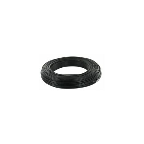 Fil électrique rigide - H07VU - 2,5 mm² - Noir- Couronne de 100m