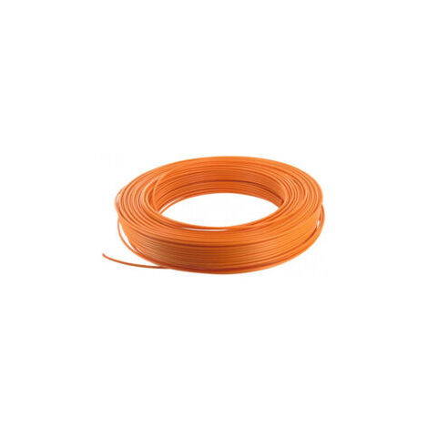 Fil électrique rigide - H07VU - 2,5 mm² - Orange - Couronne de 100m