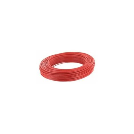 Fil électrique rigide - H07VU - 2,5 mm² - Rouge - Couronne de 100m