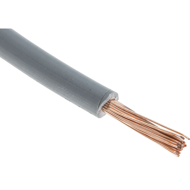 Rs Pro - Fil électrique 22 0,75 mm² 18 awg, 500 v, Polyoléfine réticulée EI5 Gris, 100m ( Prix pour Bobine de 100 Mètres )