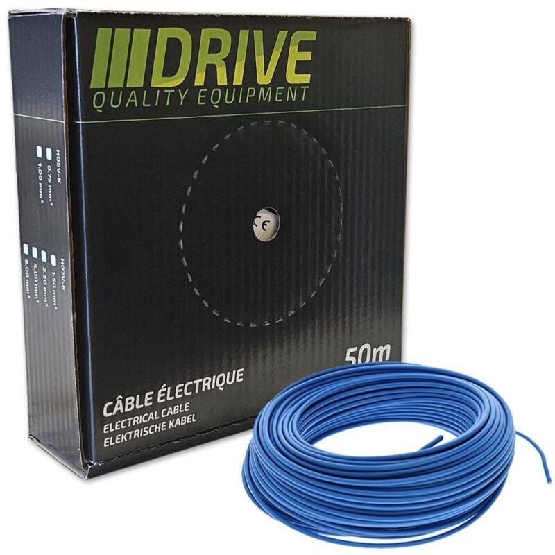 Oc-pro - Fil electrique souple boite 50 metres - dtail : section 1 mm² bleu