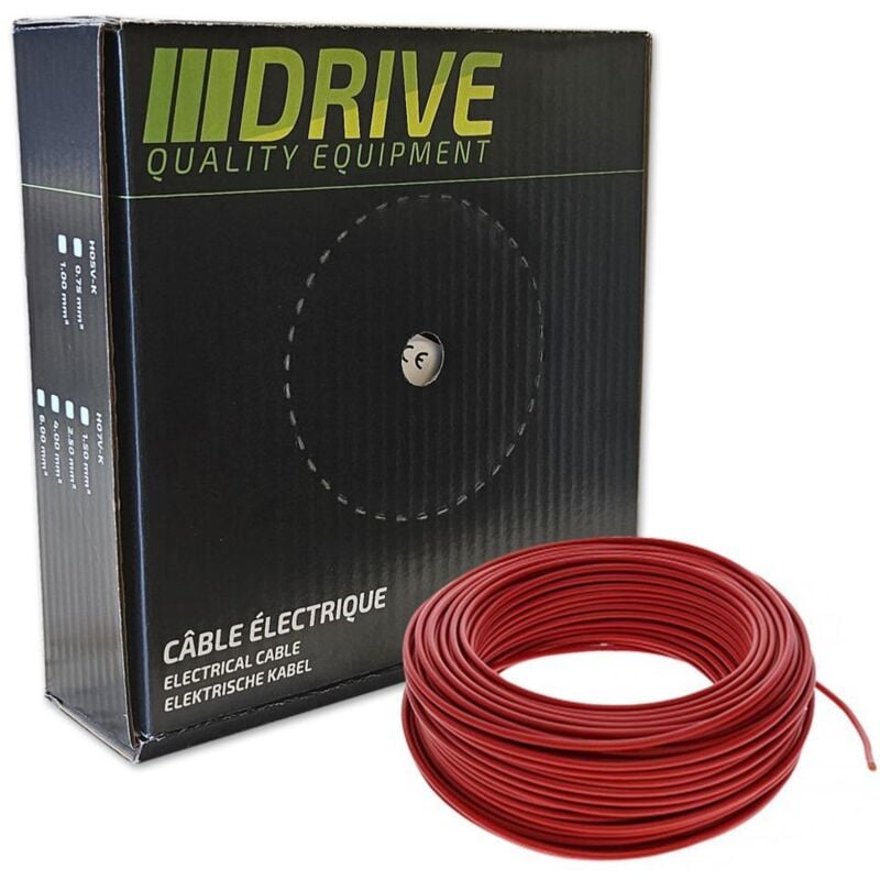 Oc-pro - Fil electrique souple boite 50 metres - dtail : section 1.5 mm² rouge