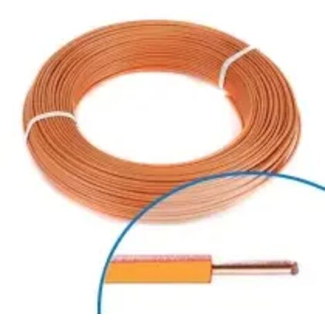 Fil électrique souple ho7vU 1,5mm2 orange - Couronne de 100m