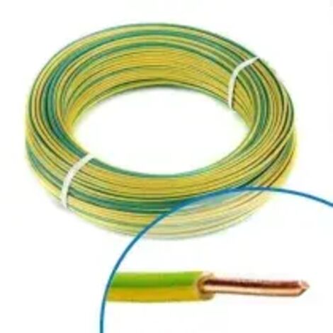 Fil électrique souple ho7vU 2,5mm2 vert/jaune - Couronne de 100m