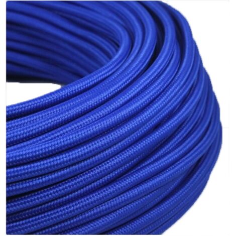 Fil électrique tissé de couleur bleu marine vintage look retro en tissu