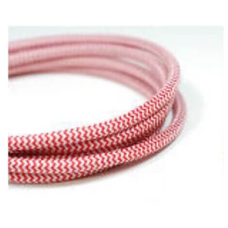 Fil électrique tissé rouge et blanc – Section 0.75mm – Câble x2 en double gainage – Look rétro en tissu – Vendu au mètre – Greensensation