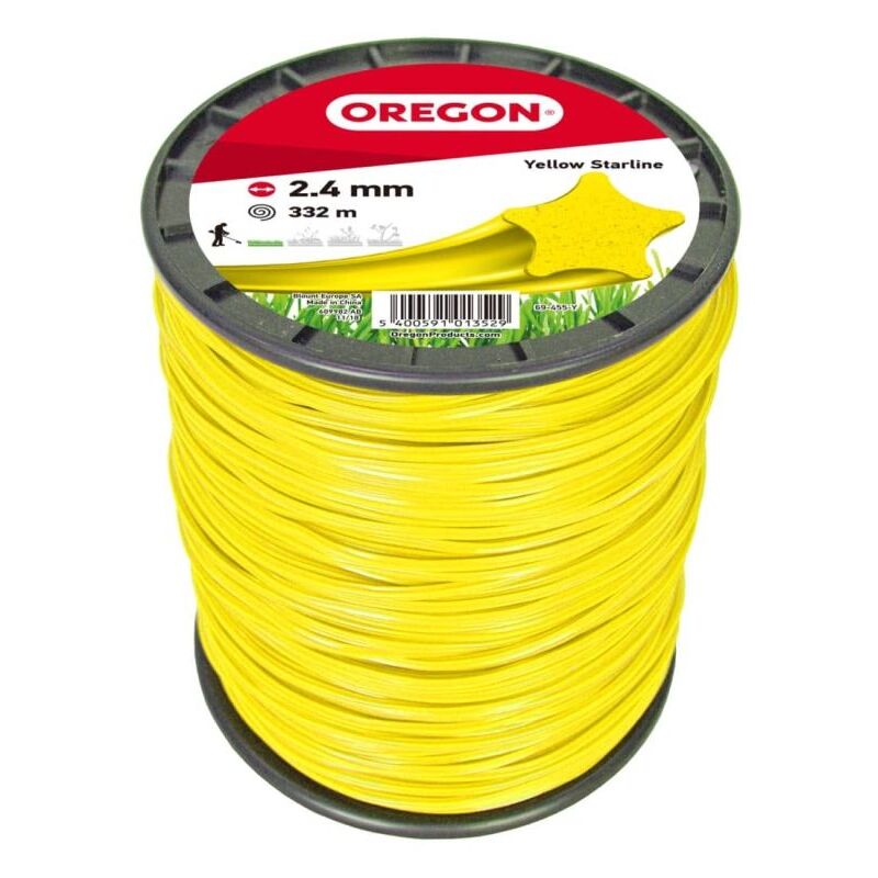 Fil débroussailleuse Etoile Nylon Jaune ø2.4mm/332m Oregon 69-455-Y