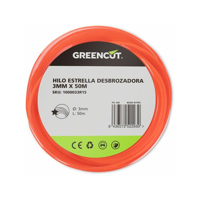 Greencut - Fil étoilé pour débroussailleuse 3,0MM x 50M