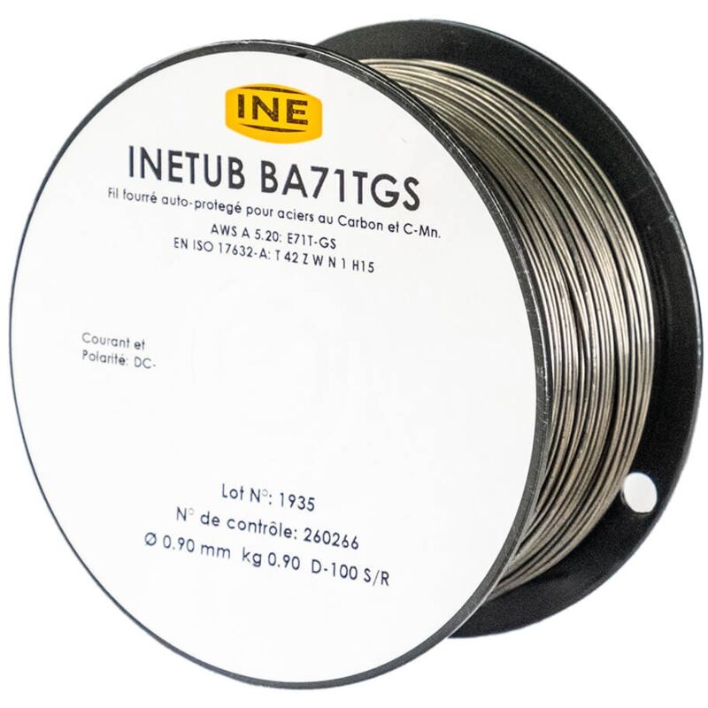 INE - Fil fourré 0.9mm 900 gr Soudage mig-mag Bob 100mm