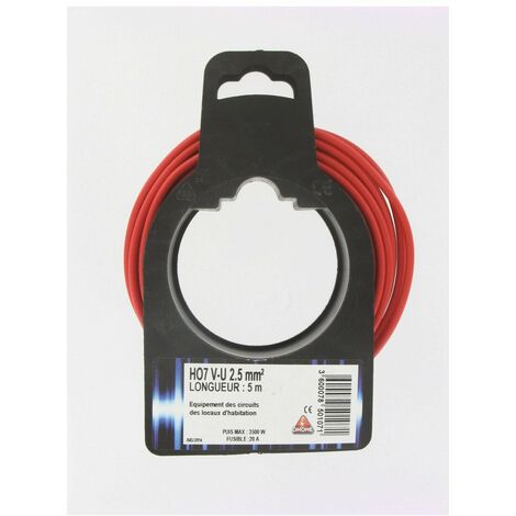 Fil H07 V-u 2,5 Mm 5 Rouge