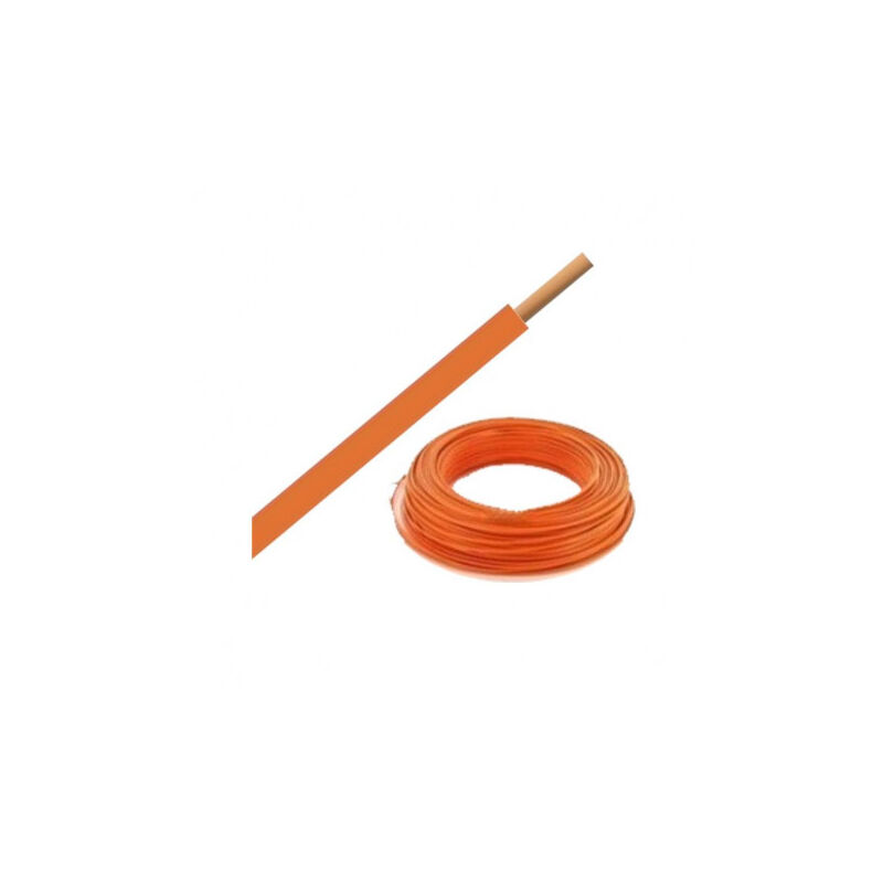 Fil Électrique 2,5mm2 Orange Rigide H07vu 100m