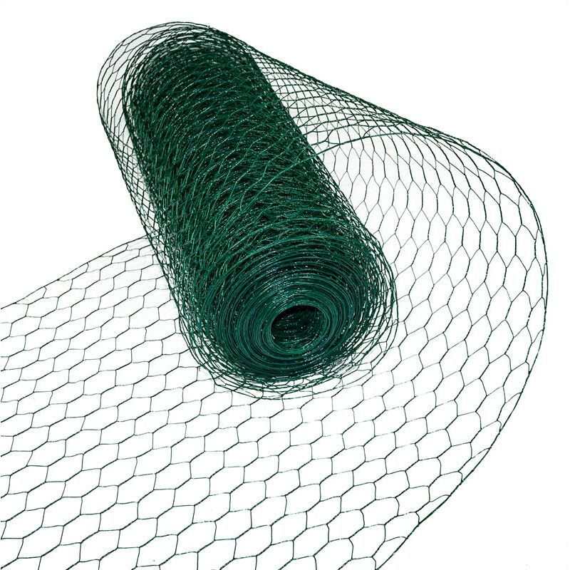 Estexo - Fil hexagonal de clôture métallique de maille 1,00 x 25m vert de grillage