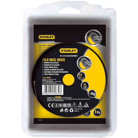 Fil inox Stanley MIG D0,8mmx100 1kg pour poste à souder MIG-MAG