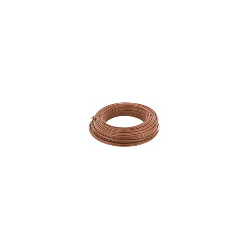 Fil électrique rigide - H07VU - 1,5mm² - Marron - VU1,5M - Couronne de 100m
