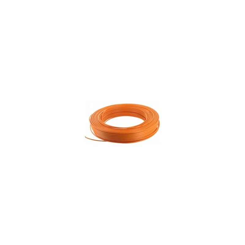Fil électrique rigide - H07VU - 1,5mm² - Orange - VU1,5O - Couronne de 100m