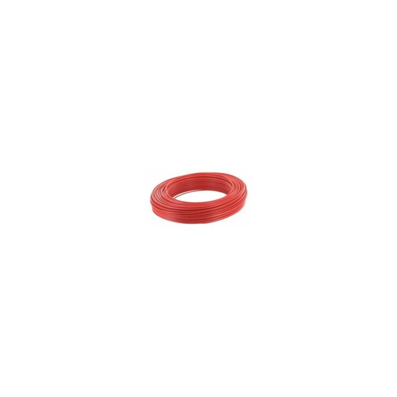 Fil électrique rigide - H07VU - 2,5 mm² - Rouge - Couronne de 100m