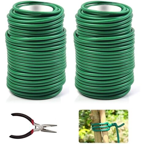 Fil Jardinage Vert,2 Rouleau Fil De Jardin Vert Souple 3,5mm x 20m,Fil Attache Tomate, Fil De Plante Supportant La Fixation Des Attaches Pour Plantes Grimpantes Fournitures De Jardinage