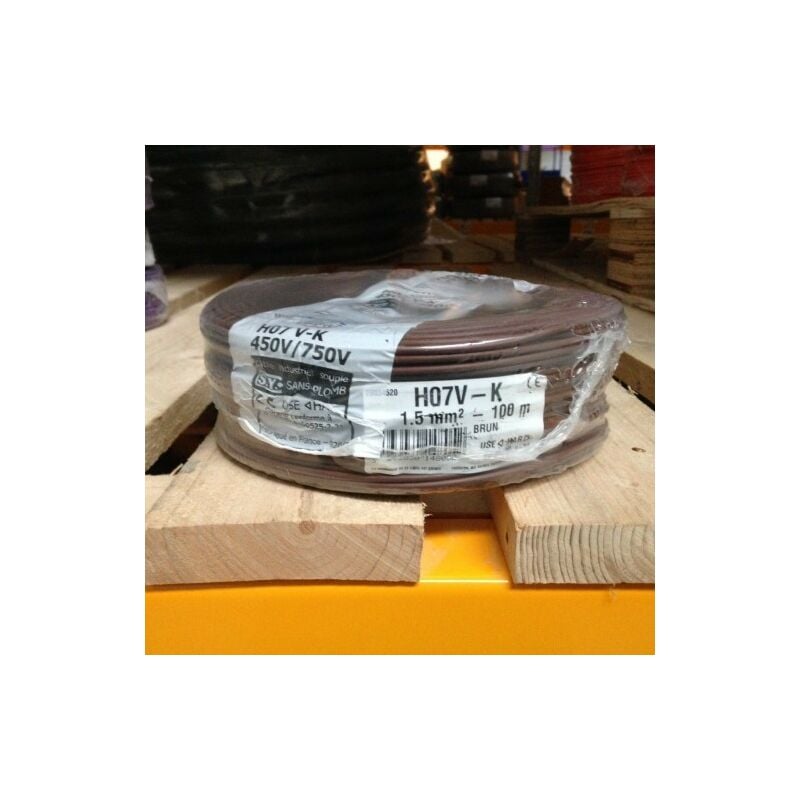 Sermes - fil électrique 1,5MM2 marron souple H07VK 100M