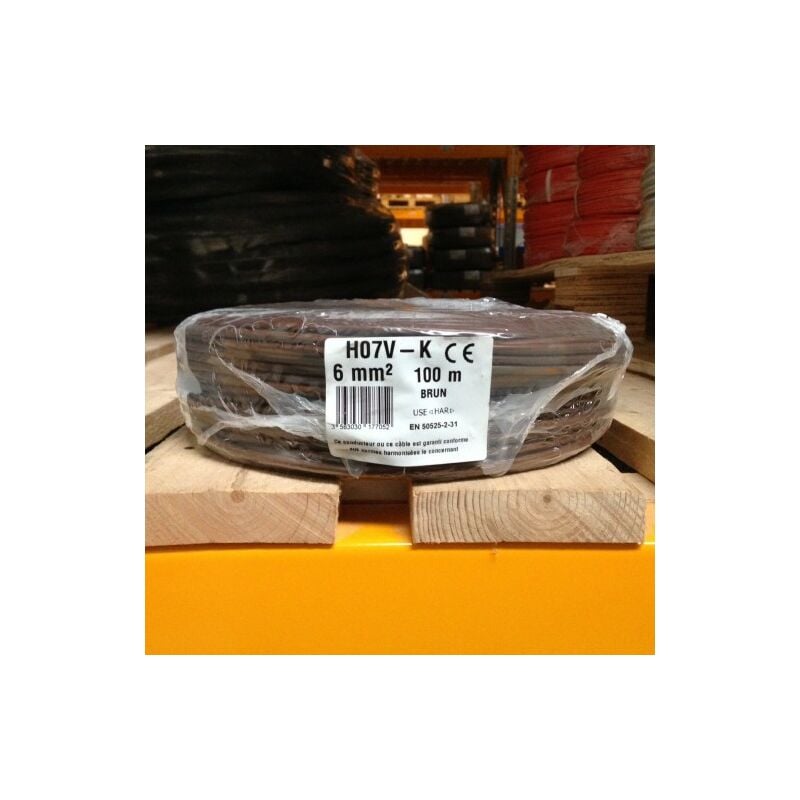 Sermes - fil électrique 6MM2 marron souple H07VK 100M