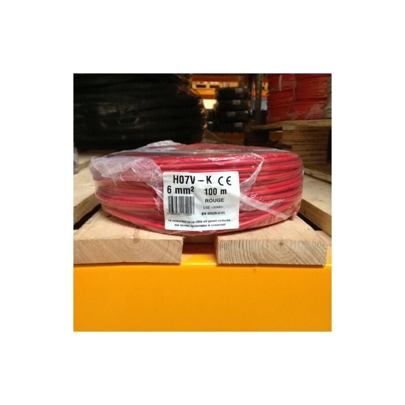 Sermes - fil électrique 6MM2 rouge souple H07VK 100M
