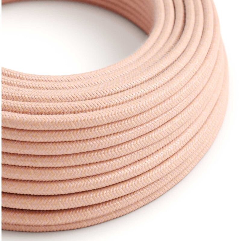 Fil électrique recouvert de coton rose saumon - The Original Creative Cables, parfait pour des décorations lumineuses uniques - RX13 - 1 mètre