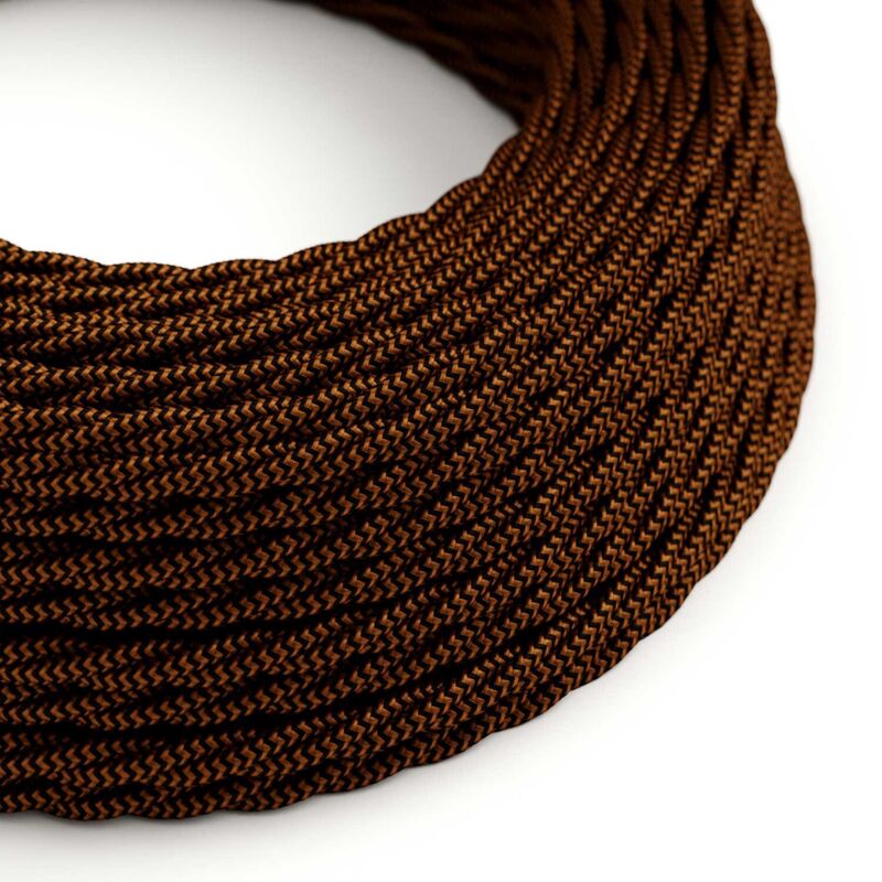 Câble d'éclairage coloré Black and Whiskey ZigZag - The Original Creative Cables, pour luminaires et lampes - TZ22 - 1 mètre