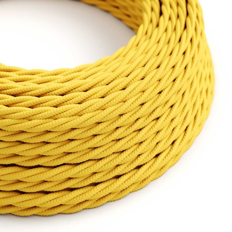 Câble électrique en textile tressé jaune maïs - The Original Creative Cables, for unique light decorations - TM10 - 1 metre