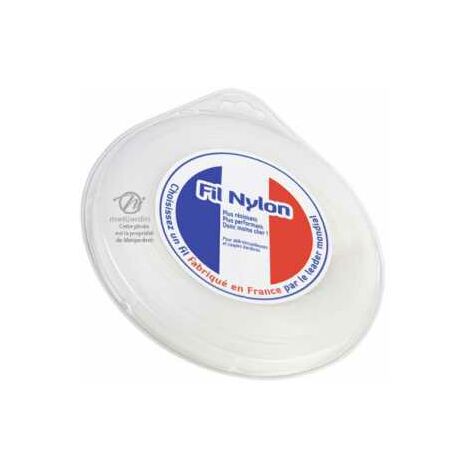 Fil nylon 1,6 mm x 15 m. Rond. Blanc. Blister. Fil débroussailleuse