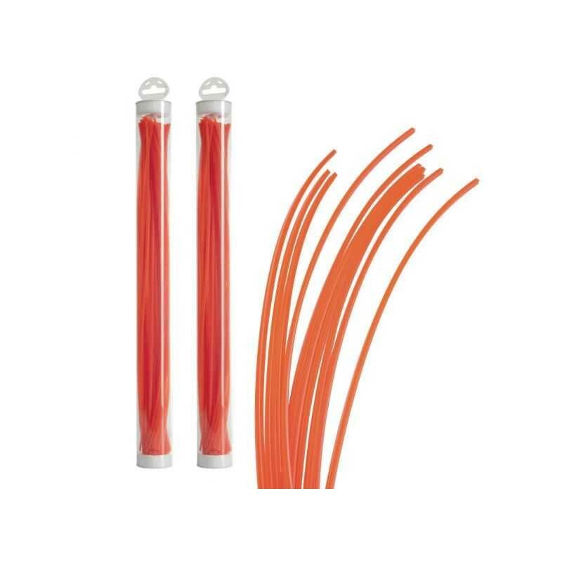 Fil nylon 75 brins de 2,4 mm Carré Orange Tube par 2