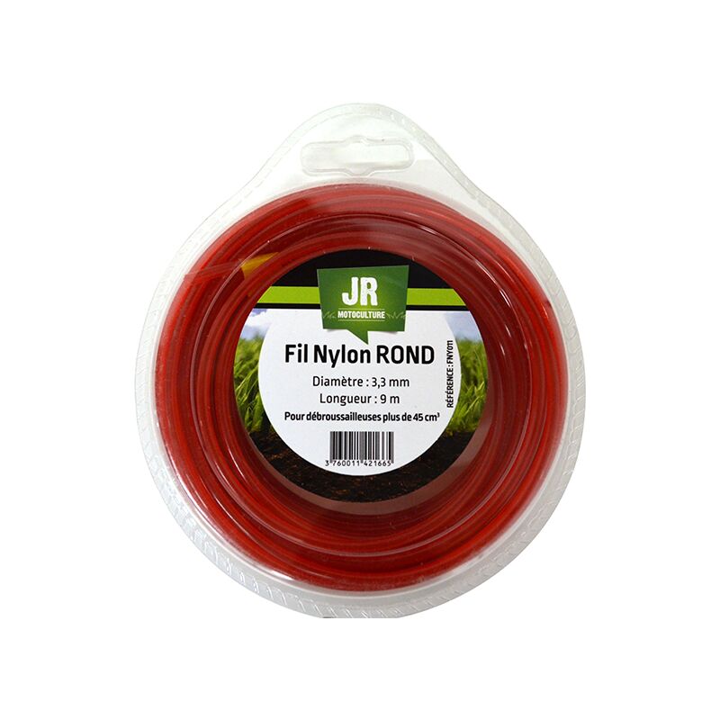 Jr Motoculture - Fil nylon 3,3 mm 9 m - Rond