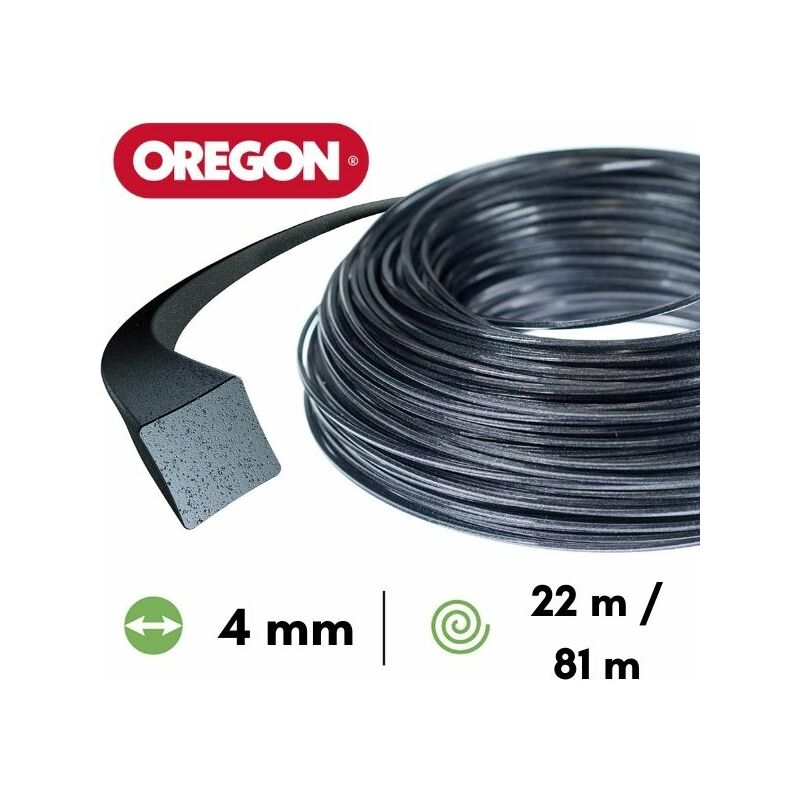 Oregon - Fil nylon / alu carré Nylium® débroussailleuse 4 mm 22 mètres