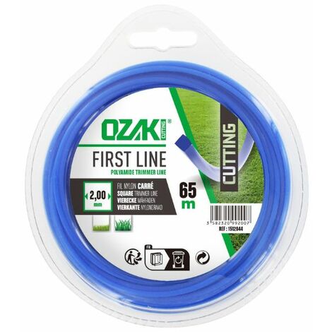 Fil nylon carré débroussailleuse 2mm – Longueur 65 mètres – Compatible Stihl, Echo, Husqvarna – Performance optimale pour terrains accidentés – Ozaki