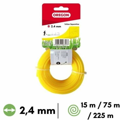 Fil nylon carré Oregon débroussailleuse 2,4 mm 15 mètres