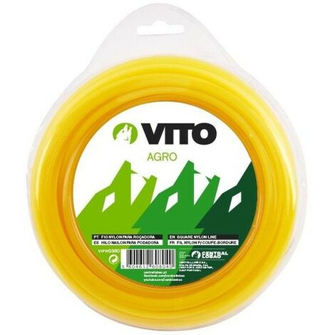 Fil nylon carré pour débroussailleuse - longueur 60m - diamètre 3mm VITO