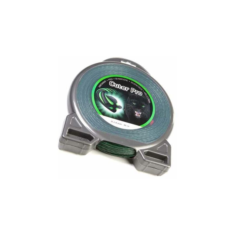 Fil nylon Cuter'Pro 2,4 mm x 86 m. Hélicoïdal. Blister. Fil débroussailleuse