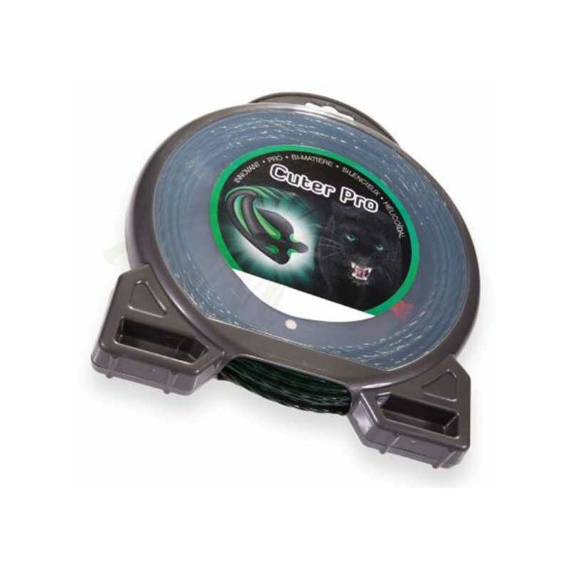 Fil nylon Cuter'Pro 4 mm x 34 m. Hélicoïdal. Blister. Fil débroussailleuse
