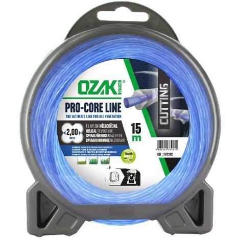 Fil nylon bi-matière débroussailleuse 2 mm – Longueur 15 mètres – Enveloppe haute résistance pour coupe efficace – Compatible Stihl, Echo, Husqvarna – Ozaki