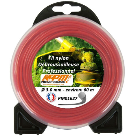 Fil nylon débroussailleuse coque rond ø 3.0 mm - 56m