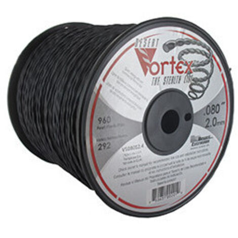 Fil nylon hélicoïdal VORTEX 2.00mm x 292m – Qualité professionnelle pour débroussailleuse – Fabrication américaine