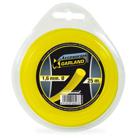 Fil nylon pour débroussailleuses Garland - talla Ø 1,6 mm x 25 m.