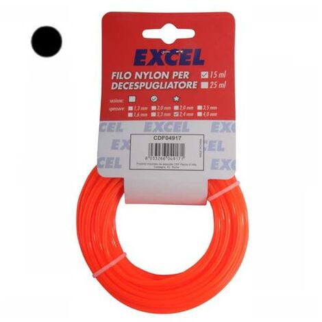 Fil nylon rond de 1,6 mm, 15 m, Excel 04915