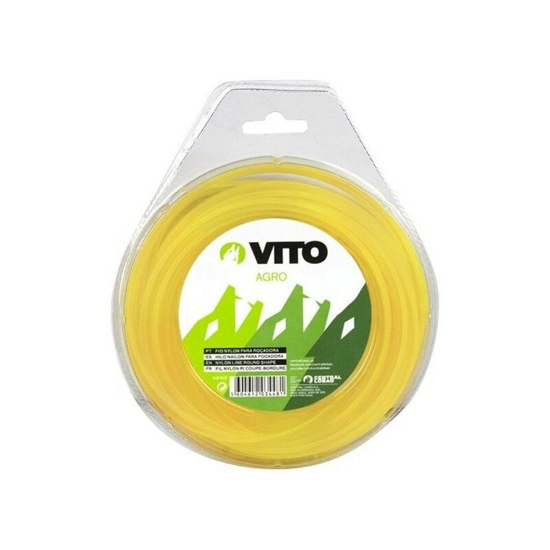 Vito Garden - Fil nylon rond pour débroussailleuse - longueur 15m - diamètre 2mm