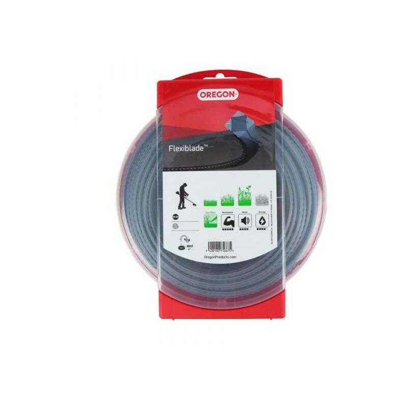 Fil Oregon FlexiBlade 2,65 mm x 47 m. Carré. Cranté. Blister. Fil débroussailleuse