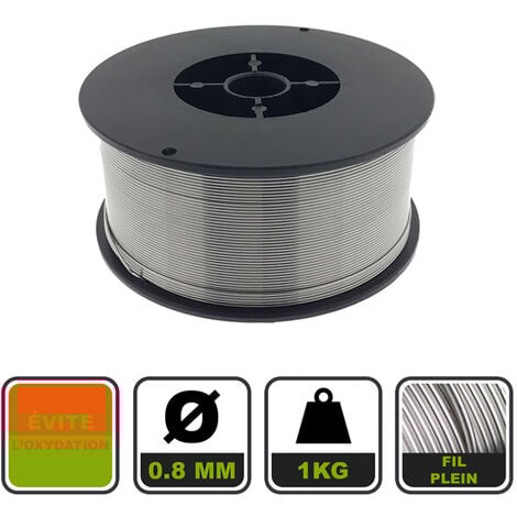 Fil plein pour soudage MIG MAG ø 100 mm / Acier / ø 0.8 mm / 1 kg