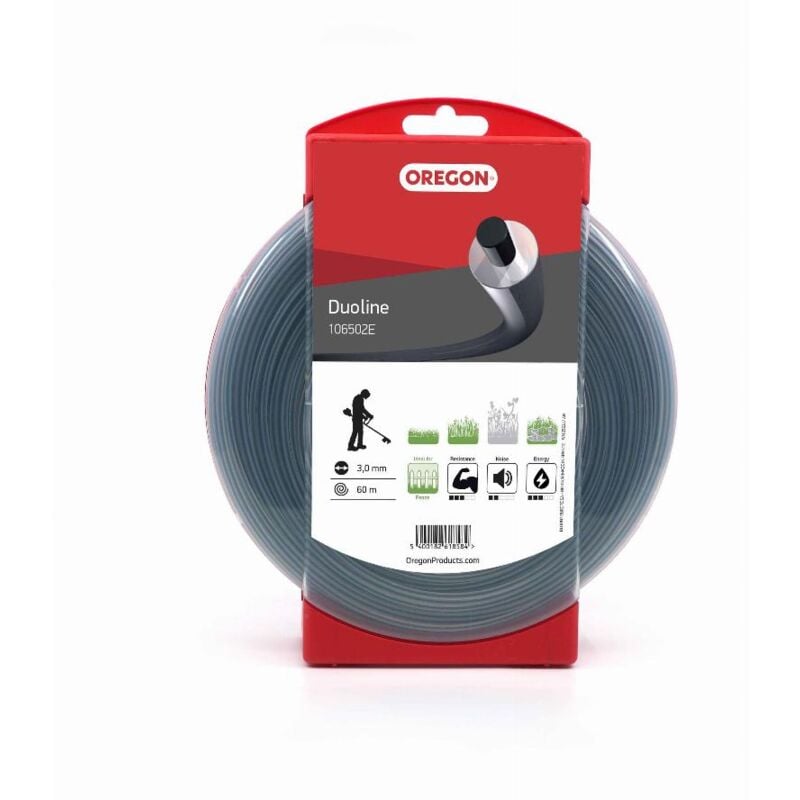 Ligne de coupe à brosse Oregon Duoline, 3,0 mm de diamètre, 60 m