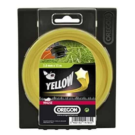 Fil pour débroussailleuse Nylium Starline étoile jaune 3 mm, rouleau de 15 m - OREGON 99425E