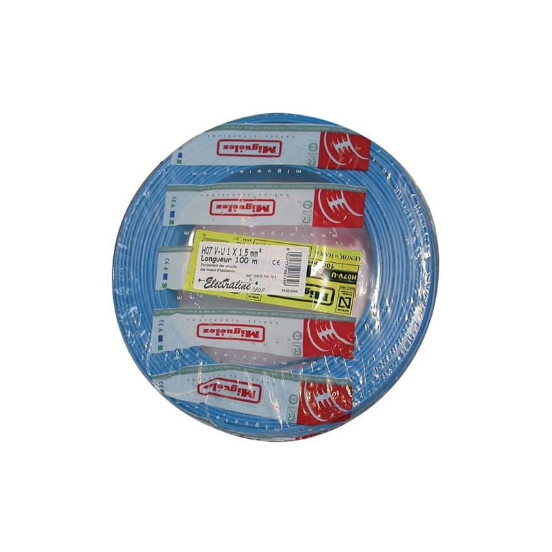 Câble H07VU 1.5mm² 100m bleu Electraline