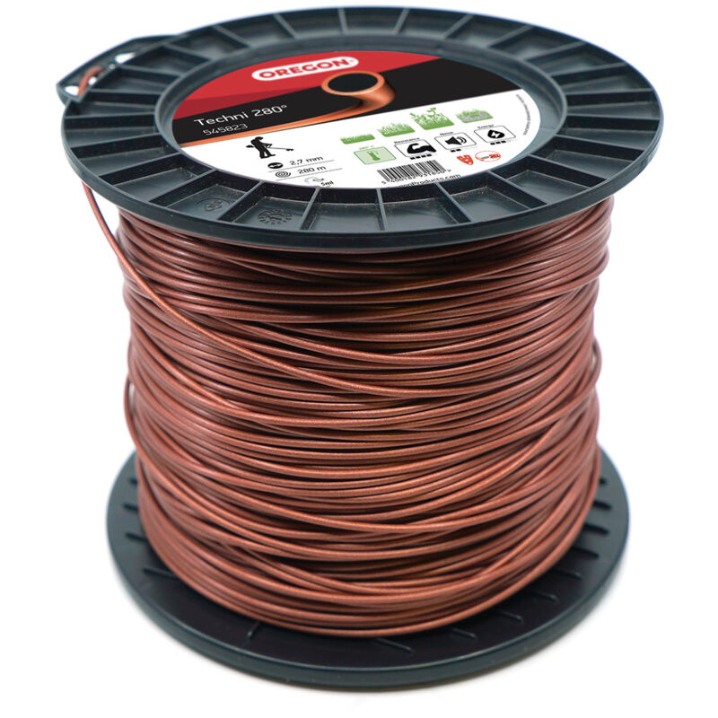 Fil débroussailleuse Rond Techni 280° Marron/Noir ø2.7mm/280m Oregon 545823