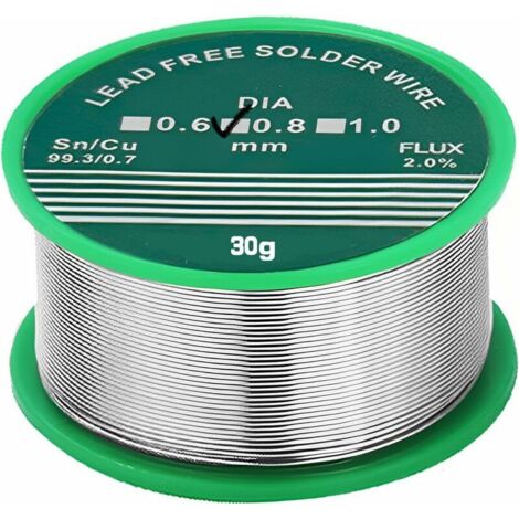Fil Soudure Sn99 Ag0.3 Cu0.7 Colophane 0.8mm 30g Électronique