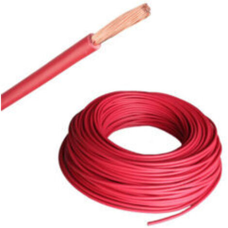 Fil souple H07VK - 10 mm2 - Rouge - couronne de 100 m - H07VK10R